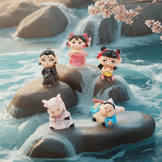 New Nezha Devil Boy Sea Blind Bag Nezha Ao C Simulation diy Resin Ornaments Student 61 Small Gift