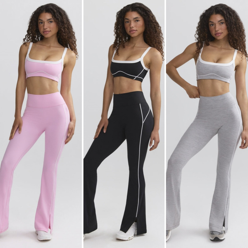 Cross-border Leisure Sports Yoga Pants Women's Tight Pants High-elastic Naked-feeling Moisture-absorbing Quick-drying Flared Pants High Waist Yoga Pants