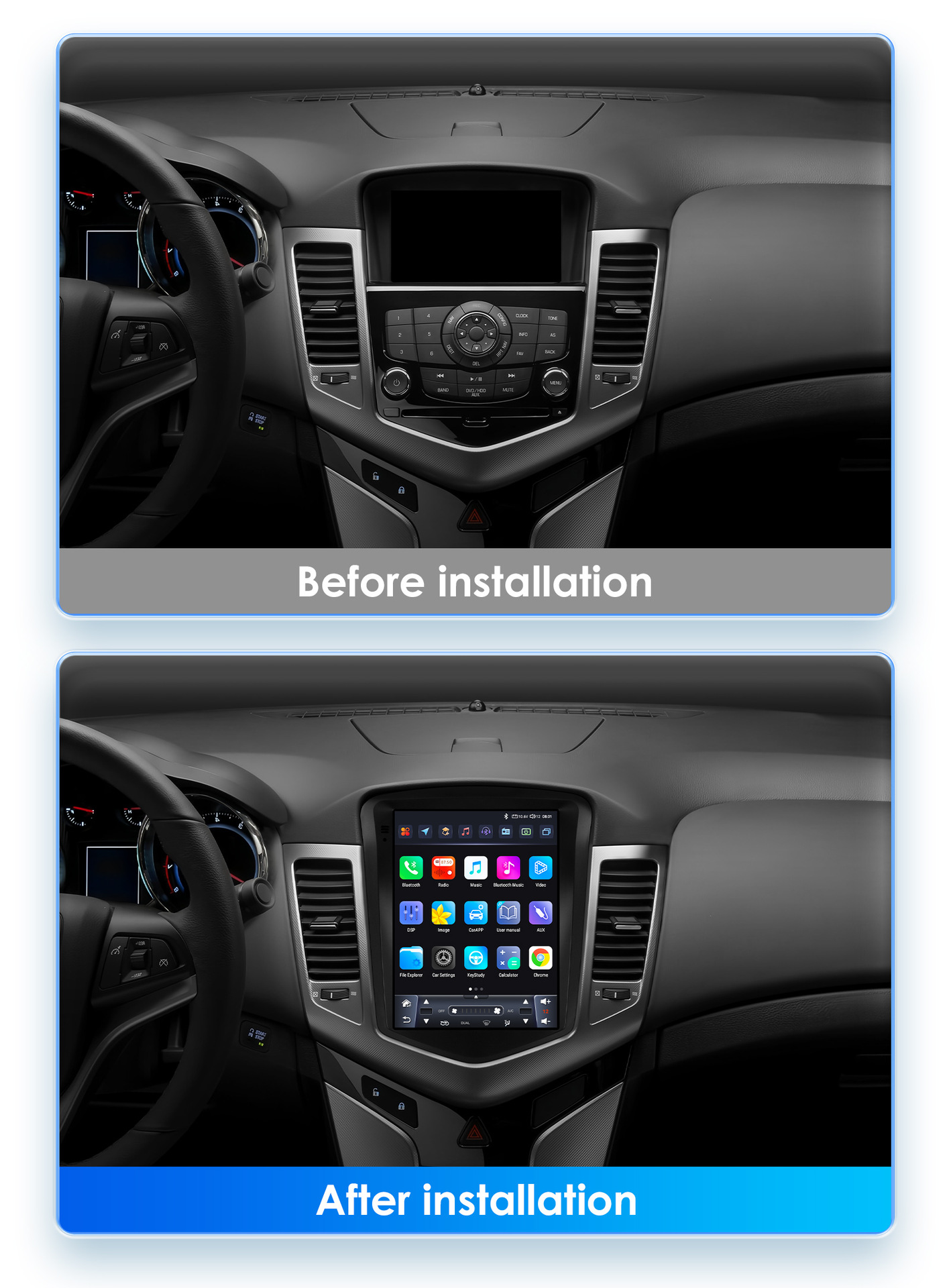 Suitable for Chevrolet Cruze 08-12 Vertical Screen Dedicated 9.7inch Android Navigation Car Gps Hd Mp5