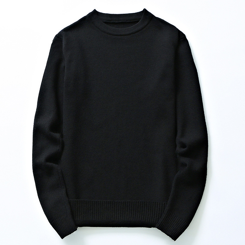 Quick selling men's sweater autumn and winter new men's sweater round neck solid color sweater men's bottomed sweater