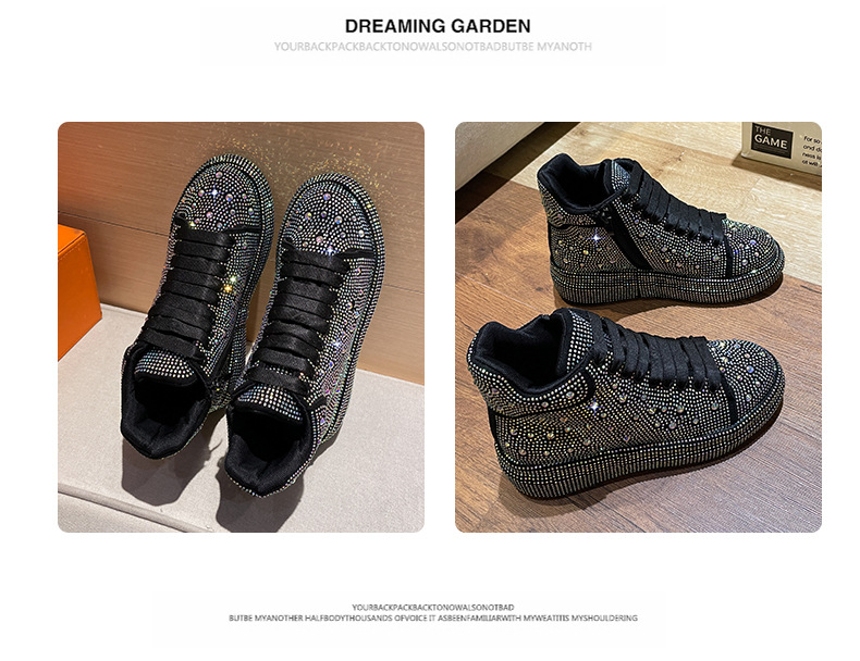 Europeiske varer Gypsophila tungindustri lyse diamant høye sko for kvinner 2023 vinter nye fløyel sport og fritid damesko allsidige_voghion.com