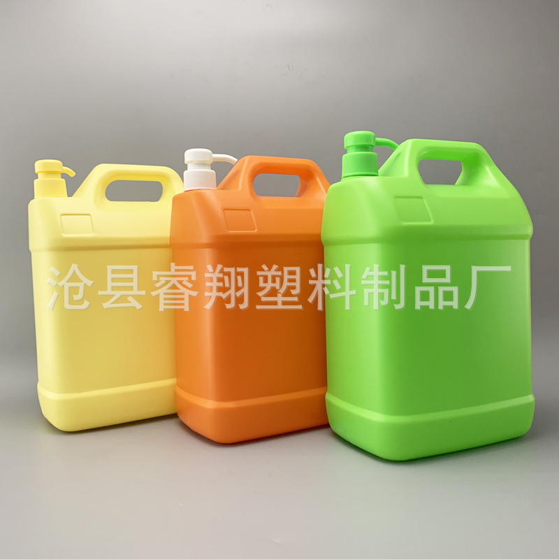 厂家现货供应5升泵头洗洁精瓶  5公斤洗洁精瓶 去油污瓶