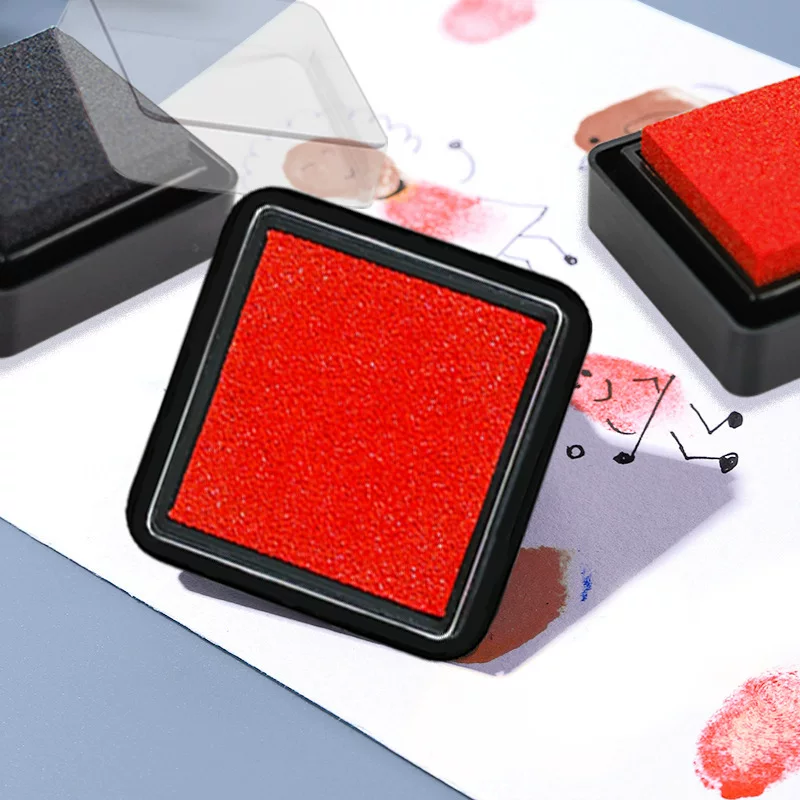 Children's red ink pad, eraser, 3×3cm, washable