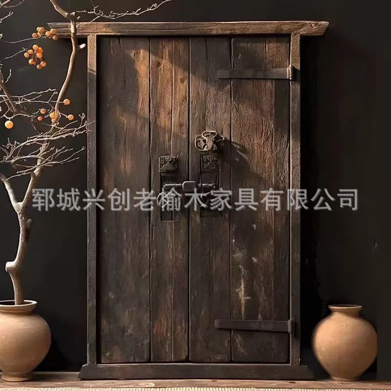 Chinese Style Entrance Door Villa Double Door Old Elm Tea House Homestay Decorative Door-Ji Feng Inn Door Chinese Style Entrance Door Villa Double Door Old Elm Tea House Homestay Decorative Door-Ji Feng Inn Door