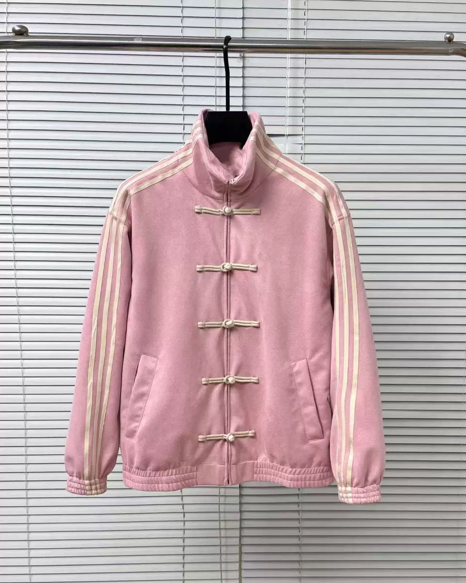 Other New Chinese Style Jacket Suede Frog Button Pink