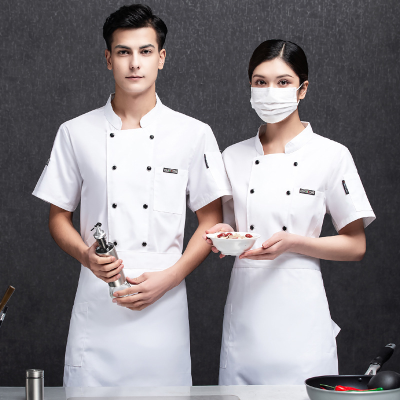 夏季厨师工作服秋冬装男短袖透气薄款饭店长袖衣服食堂人员厨师服