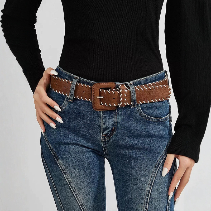 Women's Belt Ins Style New Korean Versatile Fashion Decorative Jeans Retro Handmade Braided Rope Belt Women's Ready Stock