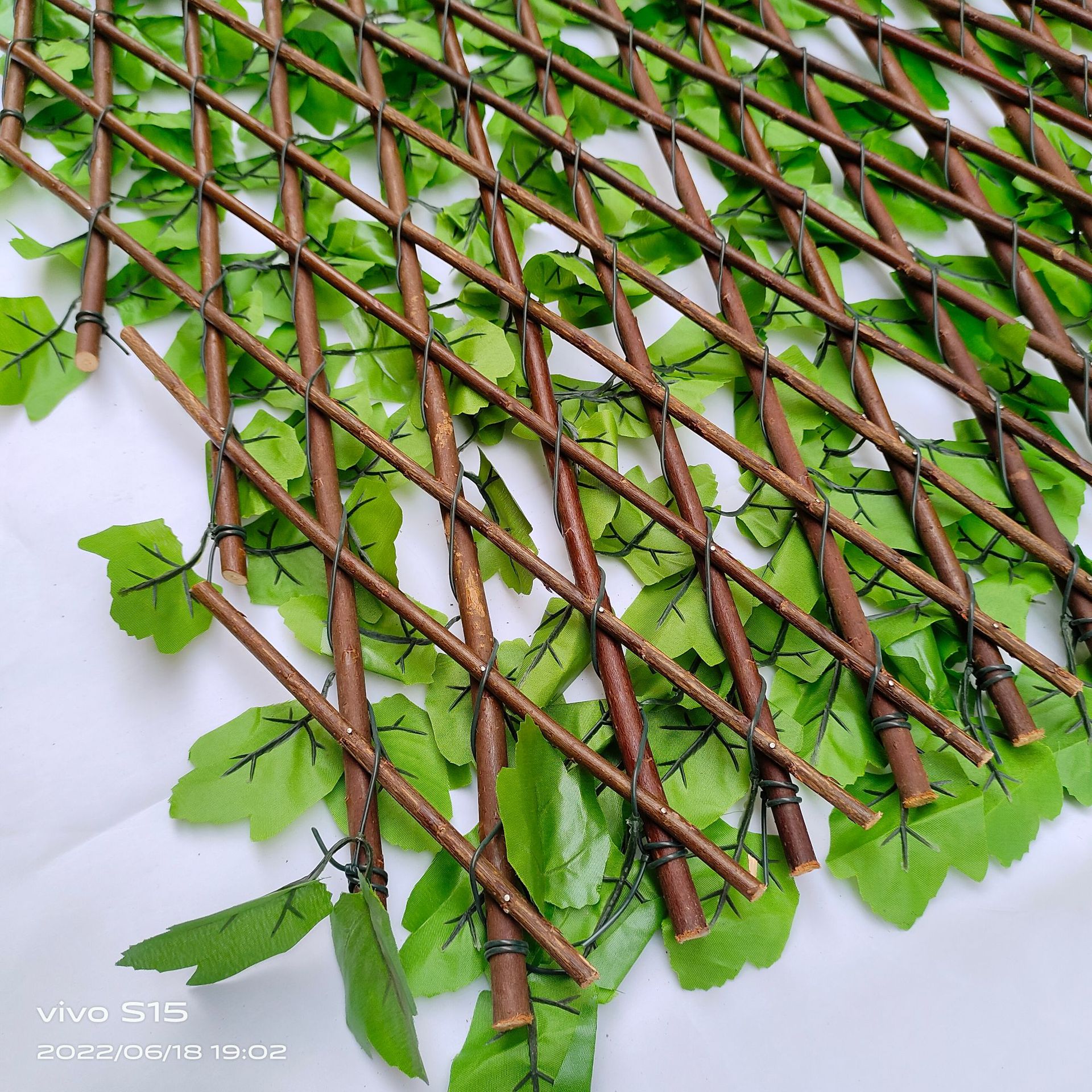 Valla artificial hoja patio valla balcón decoración verde Planta artificial jardín bloqueo valla al aire libre