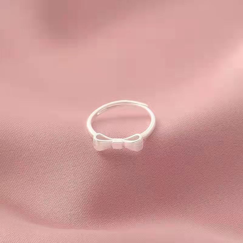 TikTok Same Style Princess Escape Ring Women's Fashion Small Fragrant Style Shark Gold Open Ring Square Bow Ring