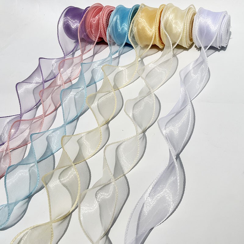 Fishtail Yarn Ribbon Large Roll Phantom Pearl Wave Yarn Cake Decoration Flower Flower Art Packaging Yarn Ribbon Ribbon