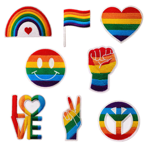 Embroidered cloth stickers, colorful love patches, flags, embroidered labels, fashionable repair chapter armbands, versatile and fashionable