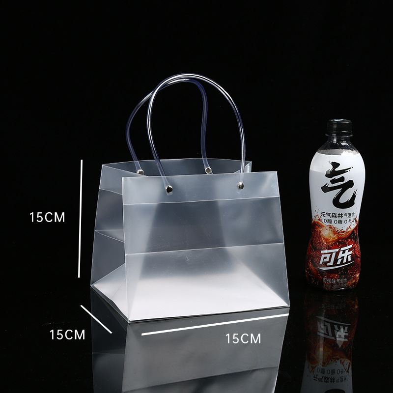Spot pp bolso de mano transparente bolsa de regalo de plástico de pvc esmerilado bolsa de regalo de mano de boda logotipo personalizado a granel image 20