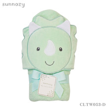 ins婴儿新生儿纯棉76x76cm割绒连帽浴袍卡通儿童毛巾宝宝洗澡浴巾