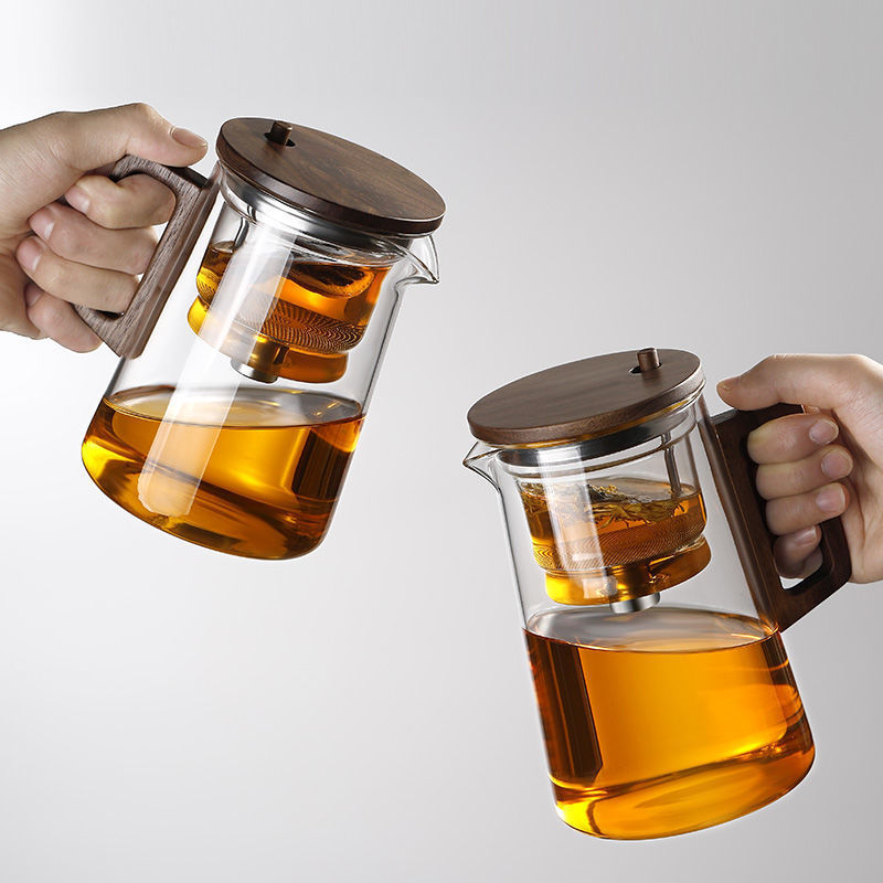 tetera de alta sensación china de alto silicio de vidrio de silicio separador de té de agua de una sola taza de evaporación de silicio taza de separación