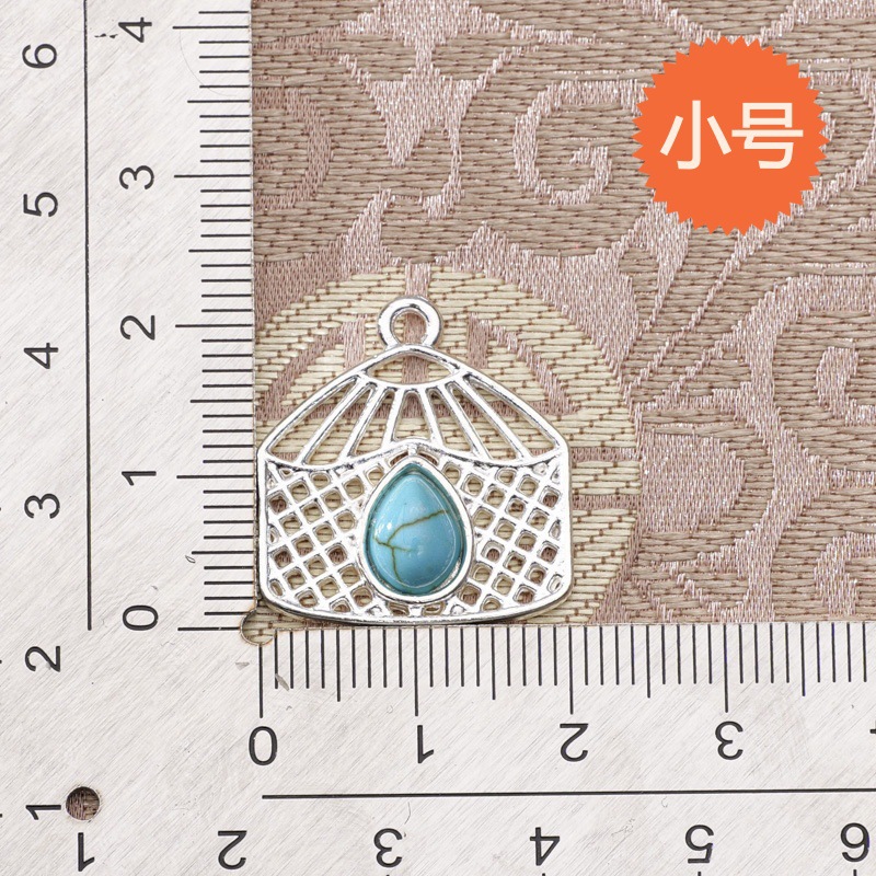 Accessory, retro accessories, stone inlay, turquoise pendant, ethnic necklace, DIY 2