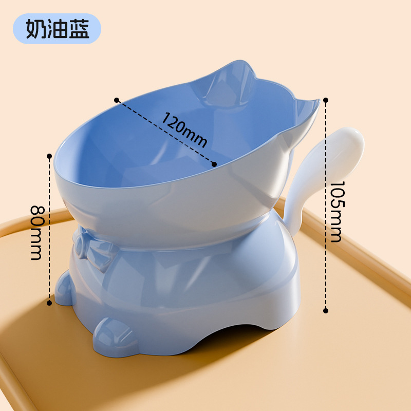 猫碗斜口护颈猫食盆脚猫咪饭碗水碗防打翻斜口猫碗不锈钢猫碗|undefined