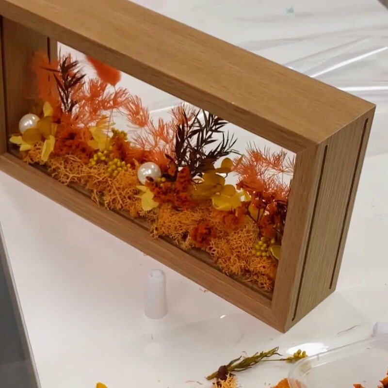 Three-Dimensional Hollow Photo Frame 7inch Double-Sided Transparent Acrylic Display Box Dried Flower DIY Handmade Specimen Frame Ornament Empty Frame