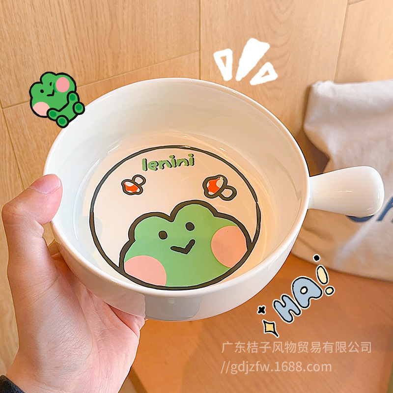 Mininiハンドル焼き碗家庭用2025新型食器手はカップラーメン碗の空気を揚げます。|undefined