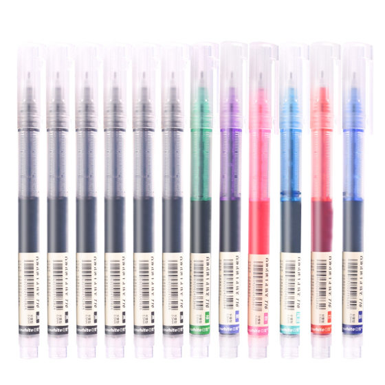 Snow White T16 Direct Liquid Ball Pen Color Gel Pen Quick-drying Red and Blue Direct Liquid Pen for Students to Take Notes