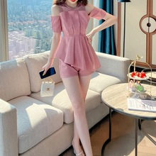 高端洋气套装裙女夏季小个子矮搭配150显高气质女神范短裤两件套