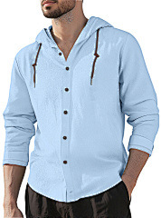 Transfronterizos hombre algodón casual camiseta con sombrero de manga larga comercio exterior moda suelta camiseta de playa americana