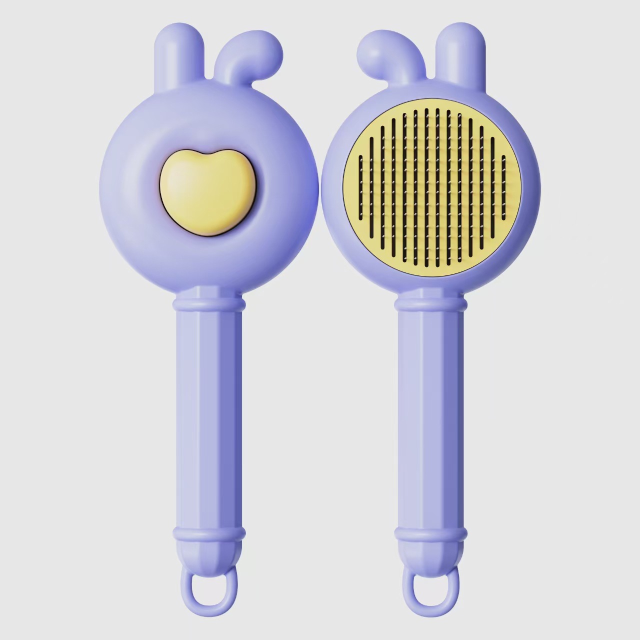 접힌 귀 토끼 빗 보라색