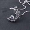 Double-sided fashionable universal pendant stainless steel, necklace, European style, wholesale