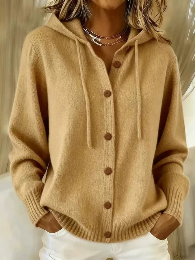 (Cross-border trading), pin, knitted dress with hood, sweater, demi-season cardigan, solid color jacket for leisure, European style 4