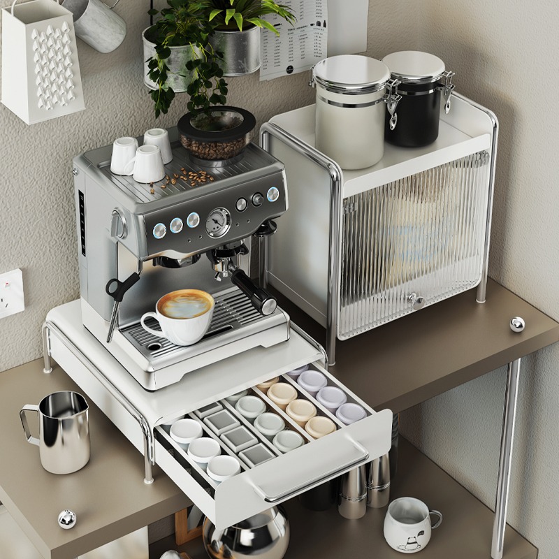 Coffee Capsule Dust-Proof Countertop Coffee Storage Pull-Out Desktop Cup Double-Layer Bar Storage