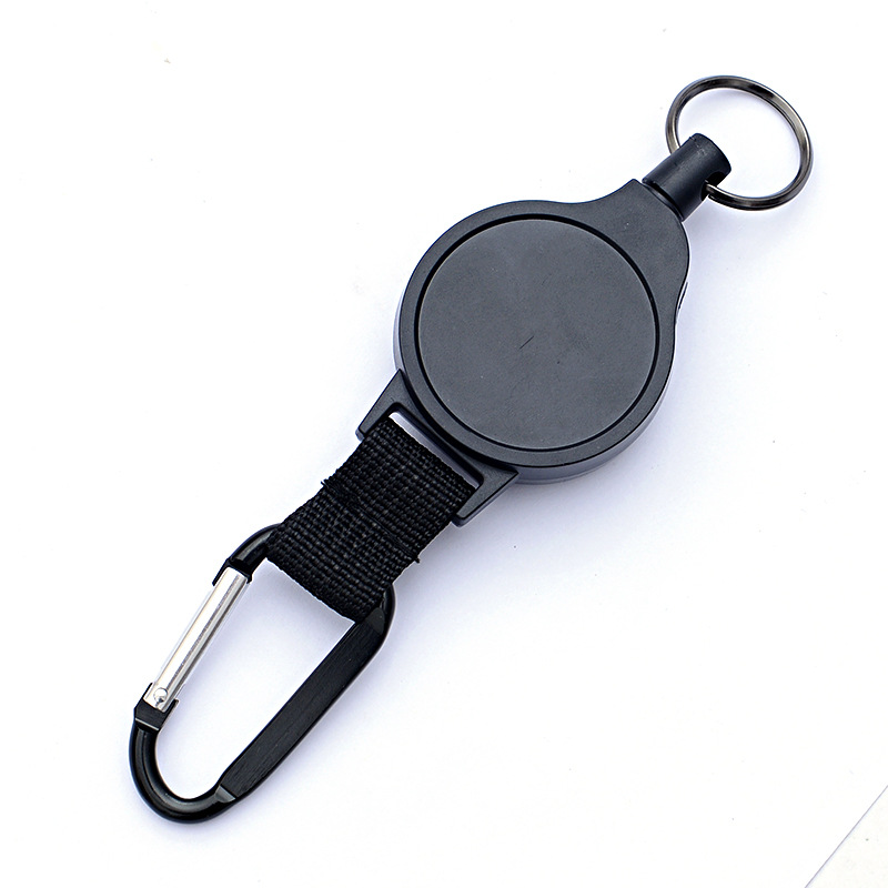 Theft prevention High elasticity Webbing Telescoping Stainless steel a wire rope 1mm Easy pull buckle Key buckle