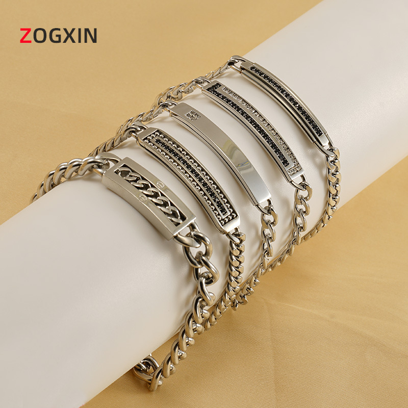 Cross-border titanium steel Cuban chain men's bracelet trendy high-level sense European and American niche design does not fade NK chain bracelet for women Cross-border titanium steel Cuban chain men's bracelet trendy high-level sense European and American niche design does not fade NK chain bracelet for women