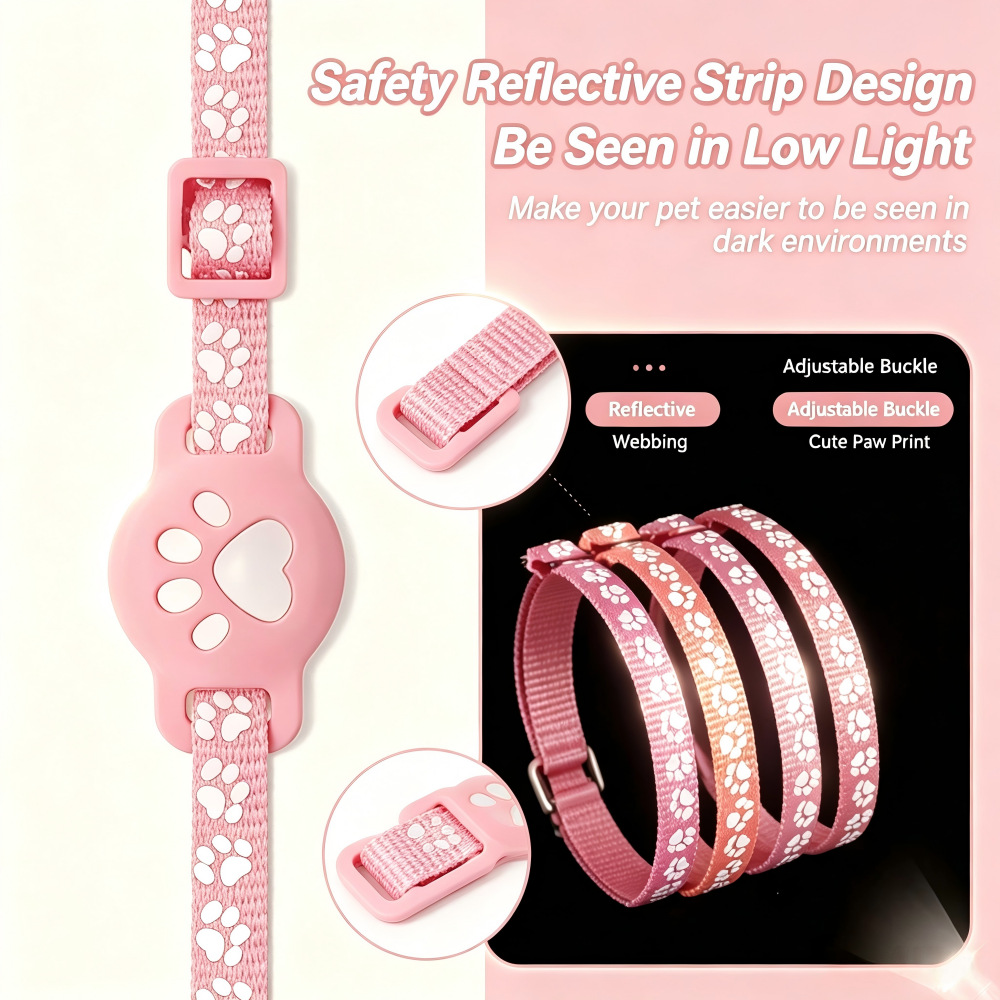 Pet Cat Positioning Collar Tracker Suitable for iOS Waterproof Apple Find My Reflective Collar