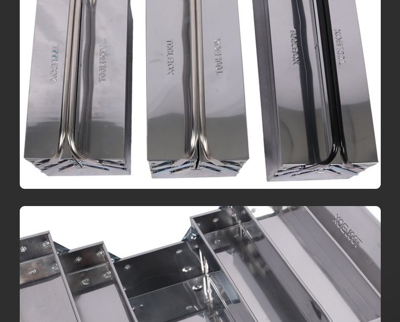 Stainless Steel Tool Box, Household Multi-Functional Hardware Three-Layer Folding Car Repair Storage Box