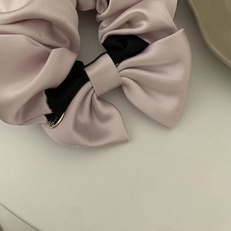 Piccolo fiocco ~ Fascia per capelli in raso di alta qualità con intestino crasso, accessori per capelli da donna, semplice ed elegante, corda per capelli con pallina francese_voghion.com