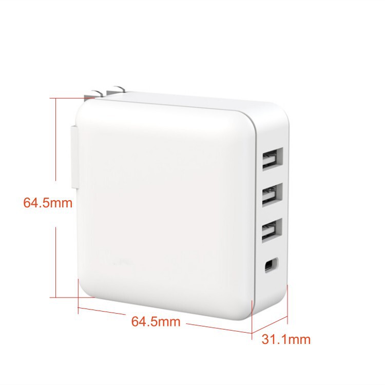 Japanese Gan Gallium Nitride Fast Charging Foldableing Charger 32W Four-Port Multi-Function Mobile Phone Tablet Fast Pse Charging Head 27W