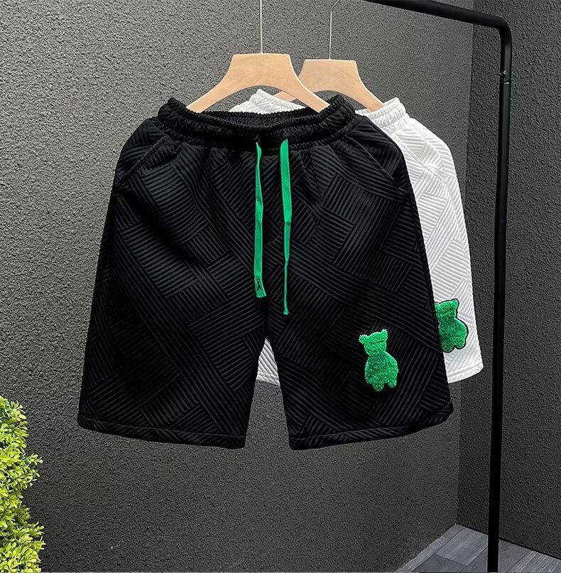 Men's Clothing Summer Casual Pants High Street Trendy Unisex 5/8 Length Shorts Light Luxury Style_viptrois.com