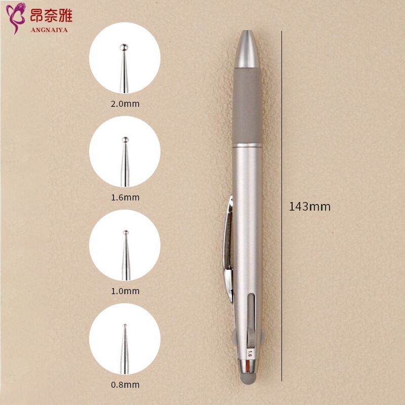Nail art point pen four-in-one suit multi-functional wave point pen point flower hook edge size multi-head point drill pen tool