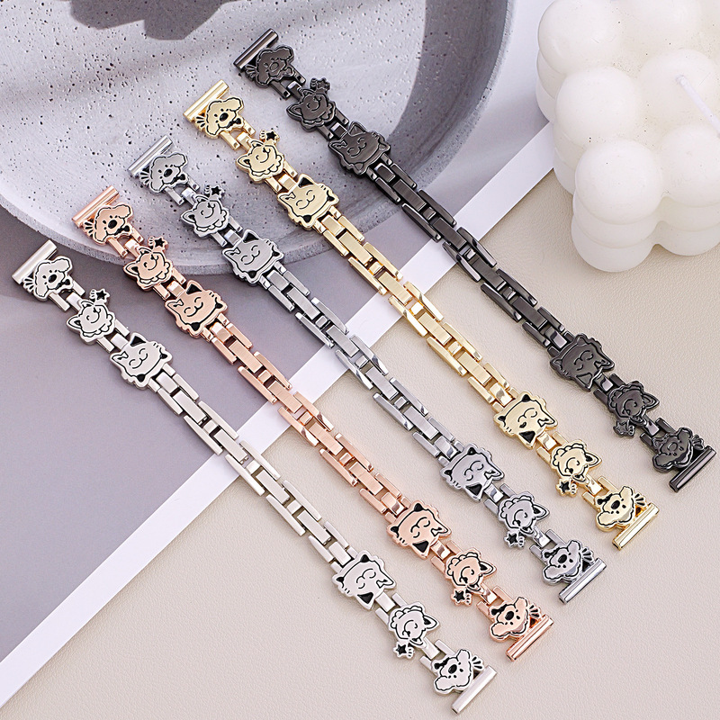 Suitable for Apple Applewatch S11 Dark Black Metal Men's and Women's Watch Strap S1098 Watch Wristband 14mm