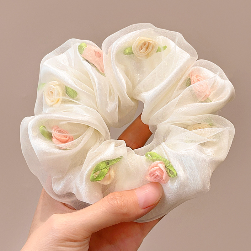 Double -layer gauze flower style beige
