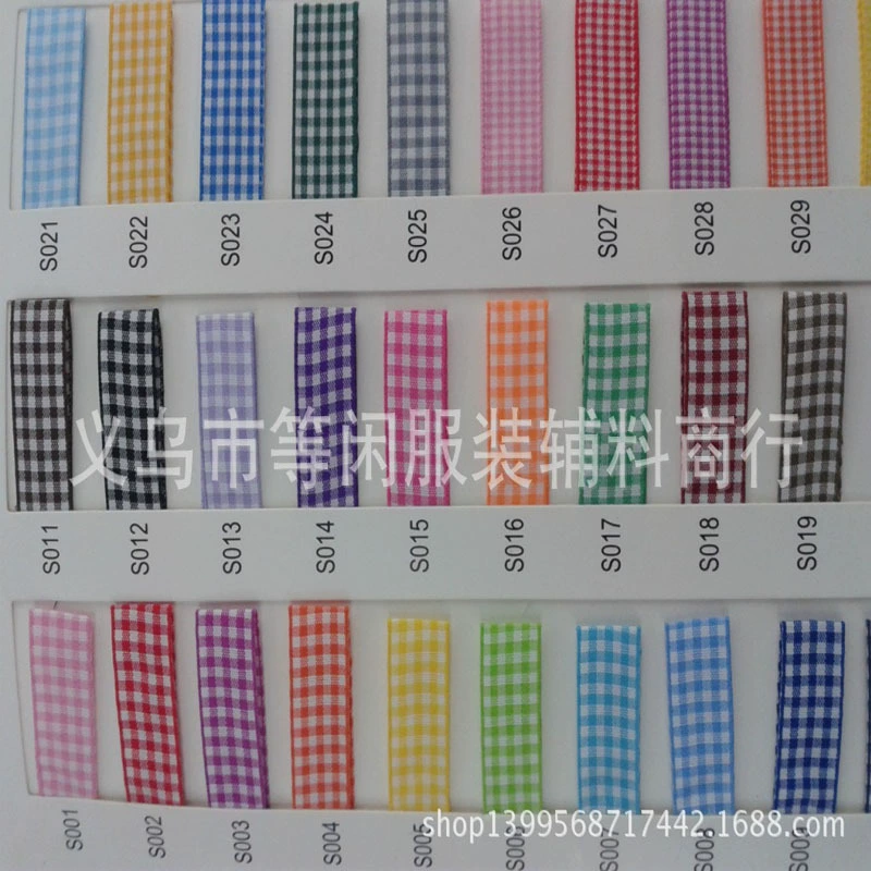 Поставка 1 см Высокое качество клетчатый пояс подарочная упаковка ленты ручной работы лук ленты торт цветок упаковка ленты