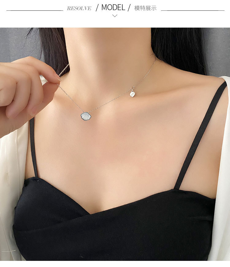 Fashion Shell Titanium Steel Inlay Shell Pendant Necklace 1 Piece