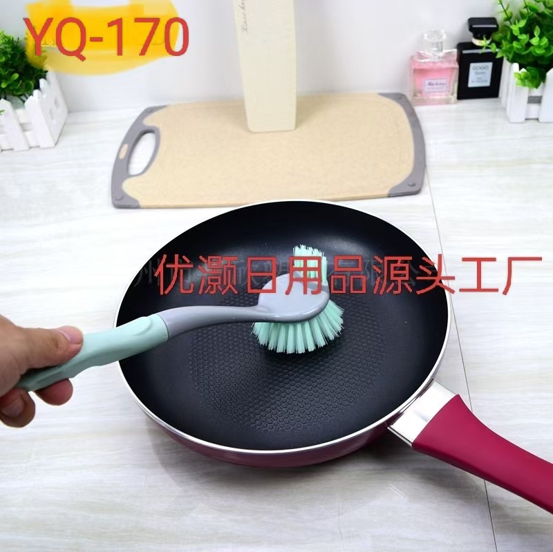 Cocina de mango largo cepillo de lavado de ollas de plástico multifuncional espesado descontaminación cepillo de limpieza lavavajillas artefacto de la cocina doméstica