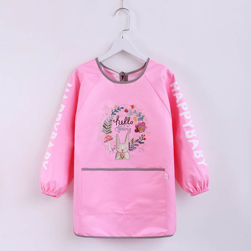 儿童防水罩衣围裙幼儿园画画衣反穿衣定制logo美术画绘画印字围兜|ms