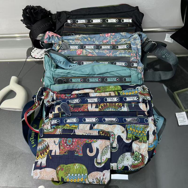 Cross-border temu for Bohemia National Fashion Printed Two-piece Large Capacity Lightweight Nylon Crossbody Bag