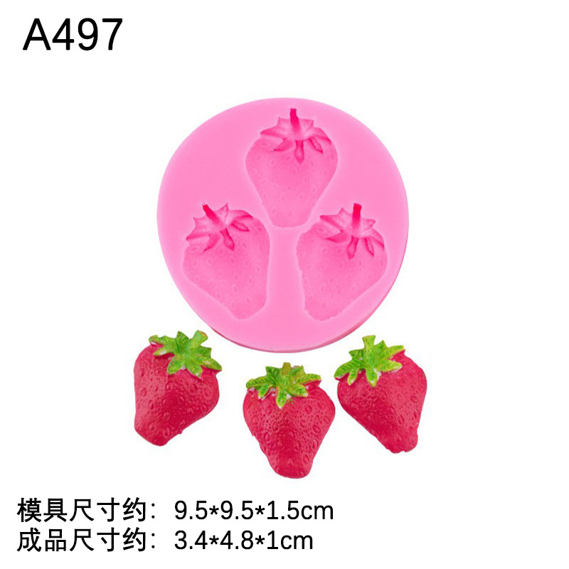 Grande y pequeño fresa simulación de silicona molde creativo para hornear decoración Fondant accesorios de chocolate epoxi decoración de la Mesa