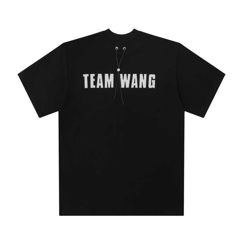 TEAM WANG短袖王嘉尔同款立体字母硅胶T恤美式重磅休闲圆领情侣男|undefined