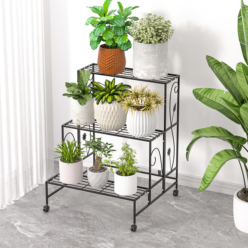 多層鉄段付きフラワーラック収納ラックバルコニーリビングルーム屋内床置き新しい多肉植物植木鉢フラワーラック