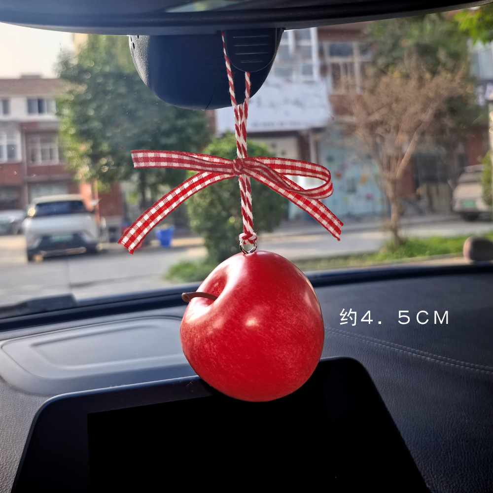 Apple automóvil colgante de viaje seguro llavero de automóvil atmósfera creativa colgante de espejo retrovisor colgante adornamiento en línea