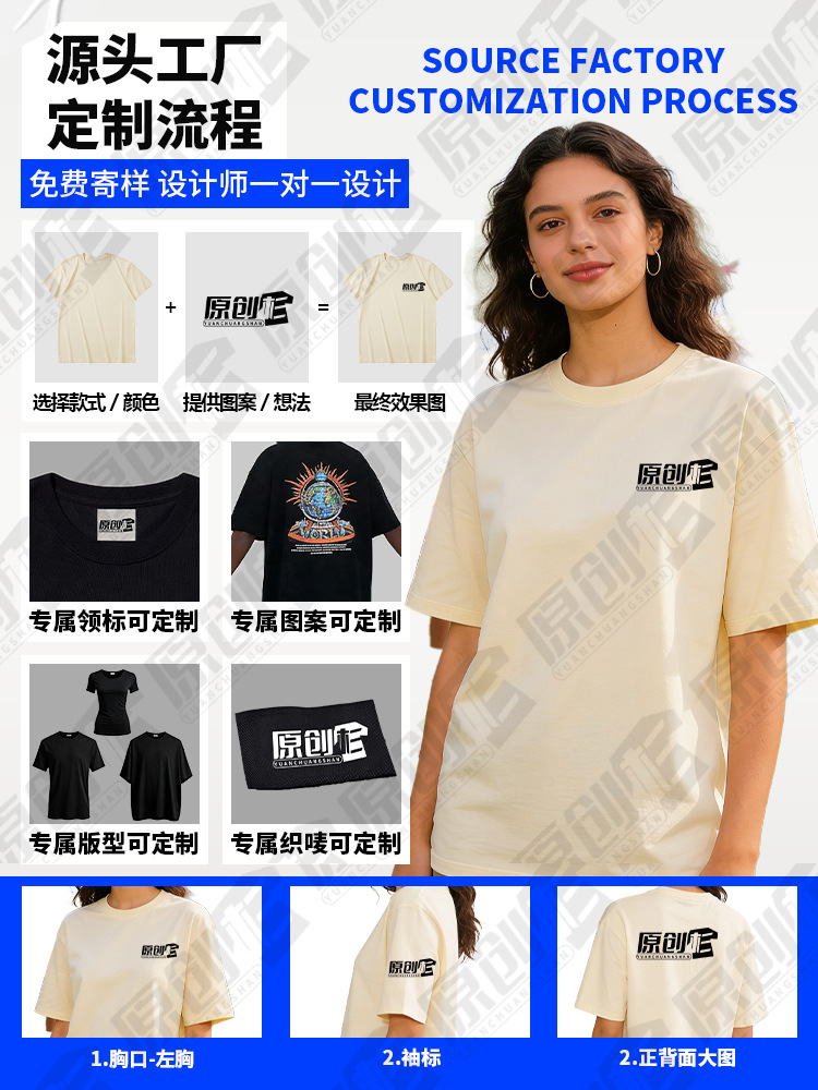 Camiseta de algodón personalizada de cuello redondo ropa de trabajo impresa logotipo ropa de trabajo de manga corta ropa de trabajo personalizada camisa cultural personalizada