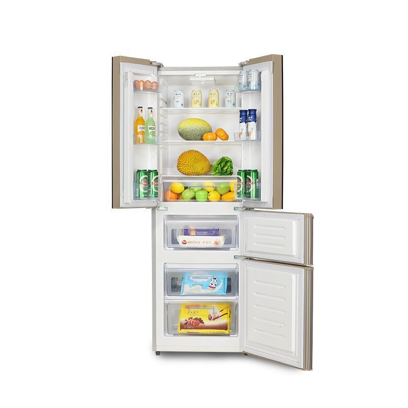 Large French Four-Door Refrigerator for Home Use 298 Liters Side-By-Side Large Capacity Energy-Saving First-Class Energy Efficiency Living Room Air-Cooled